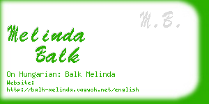 melinda balk business card